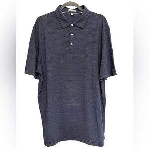 Peter Millar Crown Pilot Mill Haynes Short Sleeve Knit Polo Shirt XL blue